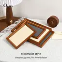 Oirlv Wood Square Flat Jewelry Display Organizer Tray Beige Microfiber Blank Tray Jewellery Jewelry Trays Luxury For Drawers Rings Display Earring Necklace Storage Display, 1pcs image 1
