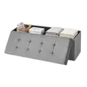 Ochama x SONGMICS Storage Chest, Storage Ottoman Bench, 38 x 110 x 38 cm, for Living Room, Bedroom, Entryway, Light Grey image 0