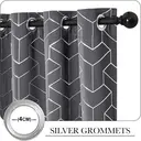 PONY DANCE Stores occultants imprimé aluminisé avec œillets, Lot de 2, L 140 x H 245 cm (L 55 x H 96 pouces), Gris image 3