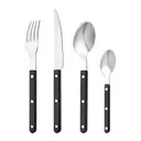 FangYuan Ensemble de 16 couverts en acier inoxydable compatible lave-vaisselle - Manche noir image 2