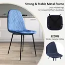 Vida Designs Dining Chairs Luton Quilted Blue 2pcs image 7