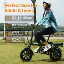 Vélo électrique pliable 14 pouces – Batterie 48 V 7,5 Ah (autonomie 40-60 km), moteur 250 W Gris image 8