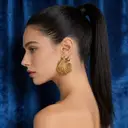 VoxorAI European and American style gold C-shaped circle earrings, stud earrings, all seasons image 7