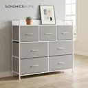 Ochama x SONGMICS Chest of Drawers, Dresser, Bedroom Furniture, Metal Frame, 7 Drawers, Modern, Dove Grey and Cloud White image 3