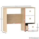 Junior Vida Desk Neptune 3 Drawer White/Oak Effect image 3