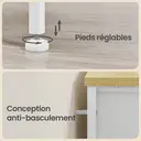 JOYFURNOS Commode en tissu pour chambre, avec 4 tiroirs, cadre en métal, blanc image 6