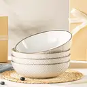 Dafuceramic 8.5Inch Pasta Bowls, 36OZ Serving Bowls, Salad Bowls Set of 4 Ceramic Sturdy & Stackable, Ideal for Housewarming, Festivals,Multicolor,White image 1