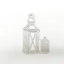 Silver Hollow Out Lamp Cutting Dies Metal Embossing Stencil Scrapbooking Template for Birthday Card Making Album，Die-Cutting and Embossing,Scrapbooking Die-Cuts image 0