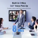 EMEET 8-Mic Bluetooth Conference Speaker, 360° Voice Pickup, AI Noise Reduction, Dual Connection, 5W Speaker Lunaplus image 1