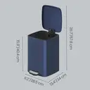 SONGMICSHOME  Pedal Trash Can, Stainless Steel Kitchen Bin with Soft Close Lid, Removable Inner Bucket, for Home, Blue image 2