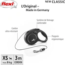 Flexi laisse rétractable classique à cordon noir XS - 3 M image 1