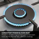 Haier HAVG6BF4TBPB Series 4 60cm Gas on Glass Hob with Preci Flame - Black image 3