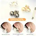 Boucles d'oreilles VoxorAI blanc crème classique à double perle (style réversible), puces d'oreilles, boucles d'oreilles pendantes, mode de luxe, nouveauté de niche, article phare  6mm和14mm image 7