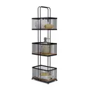 Croydex 3 Tier Storage Basket - Black/Bamboo image 3