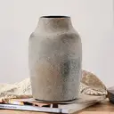 1pc/18.3cm7.2in, Rustic Farmhouse Ceramic Flower Vase, 18cm, Boho Vase for Home Decor, Terracotta Vase for Living Room, Table, Shelf, Fireplace Decor, Farmhouse, Grey image 5