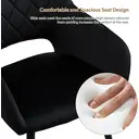 CLIPOP Velvet Dining Chair Set of 2 Padded Dining Table Armchairs with Metal Legs, Upholstered Tub Chairs Dining Room Kitchen Living Room Waiting Room 0198 black 45*52*83 cm image 4