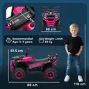AIYAPLAY 12V Kids Electric Ride on ATV, Battery Powered Quad Bike with 4 Suspension Wheels, Forward Reverse Function Pink image 7