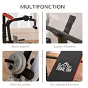 HOMCOM Banc de musculation Fitness entrainement complet avec support d'haltères dossier réglable acier 175 x 139 x 127 cm noir et rouge image 3