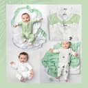 Mama Bamboo Babygrow 0-3Months Green Bamboo Print image 5