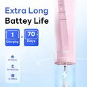 SAKYPRORAL Smart Electric Toothbrush, 6 brush heads, 5 brushing modes, 75-day ultra-long battery life, smart timer, essential for oral hygiene，Pink image 2