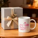 Alphynix 1 Mug blanc 33cl avec "VERRÜCKTE FLAMINGO-DAME" markantem Spruch & rosa Cartoon-Flamingo, verspieltes tropisches Weihnachts- oder Thanksgiving-Geschenk,Le cadeau de la saint-valentin, cadeau d’anniversaire image 4