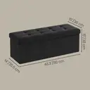 Ochama x SONGMICS Storage Ottoman Bench, 38 x 110 x 38 cm, End of Bed Bench, Storage Chest, for Living Room, Bedroom, Entryway, Black image 2