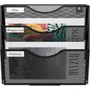 Senhoglb Porte-documents mural A4 à 3 niveaux, en maille métallique, assemblé, Noir, Offre annuelle, Sélection de cadeaux image 2