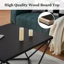 CLIPOP Wooden Coffee Table for Living Room, Centre Table with Metal Frame for Home Office Furniture Modern Black image 3