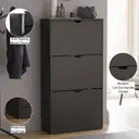 Vida Designs Shoe Cabinet 3 Doors Black image 7