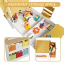 GRAVFORCE Kids Art Table and Chair Set, Wooden Toddler Craft Easel Desk with 2-Tier Open Shelf, Storage Bins, Paper Roll, Paint Cups, Children Play Activity Furniture image 3