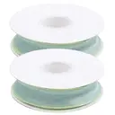 JU7CER 2-piece Princess Snow Tulle Fishtail Ribbon Set [Seaweed Green] 2.5cm x 18m Bow-Tie Wavy Tulle Plain Silk Ribbon Floral Packaging Material Tape image 2