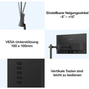 KOORUI MB24V29FS4 24 Zoll FHD IPS Monitor, 120 Hz, 5 ms Reaktionszeit, 99 % sRGB, HDMI & VGA, 100×100 mm VESA-Halterung, Neigbar, Flicker-Free Low Blue Light Eye-Care, Schwarz image 8