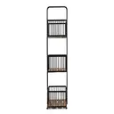 Croydex 3 Tier Storage Basket - Black/Bamboo image 2