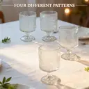 Elegant Glass Goblet Set Crystal Clear Stemware Wine Champagne Glasses 4 Piece image 1