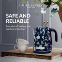VQ Laura Ashley Jug Kettle, 1.7L, Rapid Boil, Hand-Applied Elveden Navy Print, Vintage, Stainless Steel, Floral - VQSBPKK278LANUK image 4