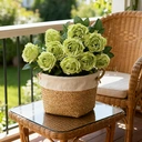 Yuejia Décoration bouquet de roses artificielles en soie 48 cm - Vert image 5