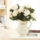 Yuejia 1Pc 18.89in/48cm Artificial Roses Flowers Arrangement Silk Bouquet for Home Office Parties Bridal and Wedding Decoration(white) image 9