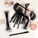 MAANGE Ensemble de 10 pinceaux de maquillage multifonctions à double embout - Noir image 2