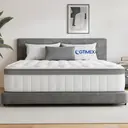 GTIMEX Matelas à ressorts ensachés 7 zones avec drap-housse, 25 cm d'épaisseur, 140 x 190 cm, pour enfants et adultes image 2