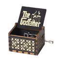 Alphynix 1pc The Godfather Music Box, Hand-Cranked Wooden Keepsake with Golden Engraved Logo and Mechanical Gears, Vintage Movie Theme Musical Gift for Film Lovers image 1