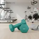 SONGMICSHOME  Ensemble de 2 haltères hexagonaux en néoprène, 2 x 3 kg, avec barres d'haltères, Entraînement à domicile, Turquoise image 4