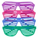 Unique Party Neon Shutter Shade Glasses, 4 Pack image 0