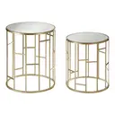 Interiors by Premier Side Tables Avantis Round Gold Finish/Mirror Top 2pcs image 0
