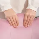 HOMCOM Computer Desk Chair, Armless Makeup Vanity Chair with Shell Back, Bow Pillow, Height Adjustable, Swivel Wheels for Home, Bedroom, Pink image 7