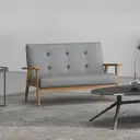 HOMCOM 2 Seater Sofa Modern Linen Fabric Upholstery Tufted Couch with Rubberwood Legs for Living Room and Kitchen, Dark Grey image 6