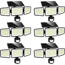 UME Solar Outdoor Lights 302 LED 3000LM, IP65 Waterproof Motion Sensor Outdoor Lights, 3 Heads Solar Security Flood Lights 270 Wide Lighting Angle with 3 Modes for Garden Patio Yard - 6 Pack image 7