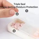 JORDAN&JUDY Small Pill Organizer Portable Mini Daily Pill Case Tablet Cutter Storage Box 1 pc White image 3