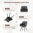 CLIPOP Faux Leather Dining Chairs, Set of 2, 360 °Swivel Upholstered Kitchen Chairs Armchair with Backrest and Metal Legs for Home Office Bedroom Living Room Lounge 0588 light grey 54.5*60*84 cm image 6