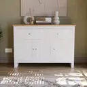 Vida Designs Sideboard Arlington 3 Doors 2 Drawers White/Oak Effect image 2
