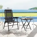 Outsunny 3 Pieces Garden Bistro Set, Folding Table and Chairs Set, Metal Garden Furniture Set with Cup Holders for Outdoor, Patio, Balcony, Black image 2